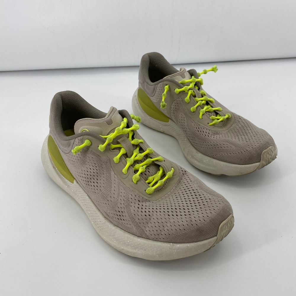 Lululemon Beyondfeel Run Womens‎ 8.5 Bone Lime Running Shoes LW9FGCS